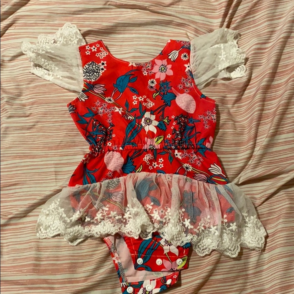 Pink floral onesie